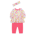 Conjunto Little Me leggins blusa manga larga y accesorio cabello fusia niña - Kinder Guatemala - 