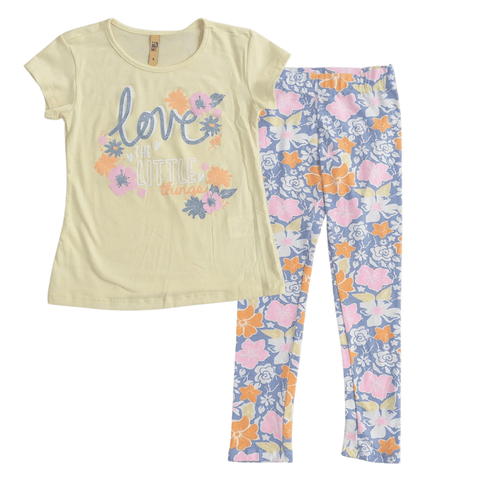 Conjunto People pijama con pantalón y t-shirt manga corta amarillo niña - Kinder Guatemala - 