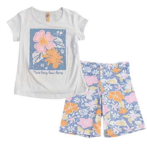 Conjunto People pijama con short y blusa sin mangas blanco niña - Kinder Guatemala - 
