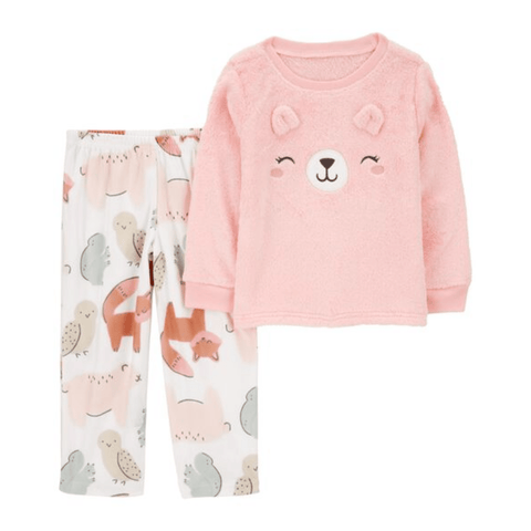 Conjunto Pijama Carter's 2 piezas Blusa manga larga y pantalón estampado de Oso rosado para niña - Kinder Guatemala - Conjunto Blusa y pantalón
