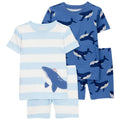Conjunto Pijama Carters 4 piezas: 2 pantalones y 2 camisas manga corta diseño de ballena de algodón multicolor para niño - Kinder Guatemala - Conjunto camisa y pantalón