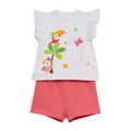 Conjunto Street Monkey 2 piezas: blusa manga mariposa y pantaloneta multicolor para niña - Kinder Guatemala - Conjunto Blusa y pantaloneta