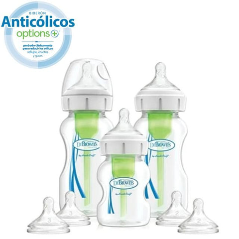 Dr. Browns - Kit de Recién Nacido Options + Cuello Ancho - Kinder Guatemala - Kit de pachas