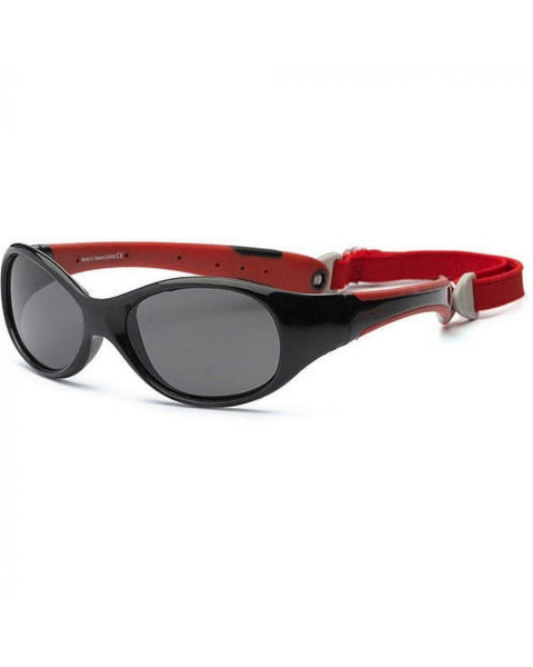 Gafas de sol Real Shades Explorer: montura irrompible color negro/roja Banda Extraíble Double Flex Fit con PC/Lente polarizada unisex 2+ - Kinder Guatemala - lentes de sol