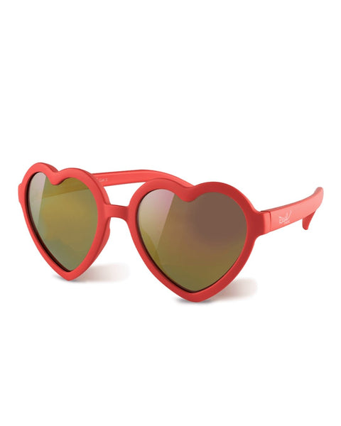 Gafas de sol Real Shades Heart monturas irrompibles con acabado mate y lentes de policarbonato espejadas con una adorable forma de corazón color rojo unisex 2+ - Kinder Guatemala - lentes de sol
