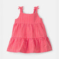 IG Dress Pink Gingham Seersucker - Kinder Guatemala -