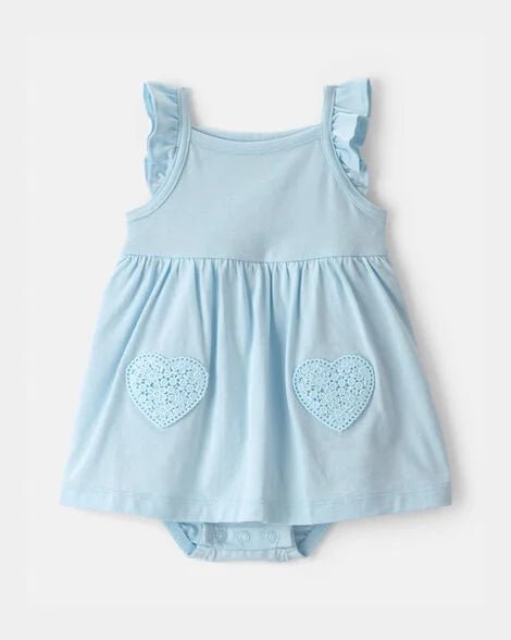 IG Sunsuit Blue Heart Crochet - Kinder Guatemala -