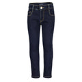 Jeans Blue Seven azul 5 pocket, boton decorativo, cintura ajustable y bordado para niña. - Kinder Guatemala - 