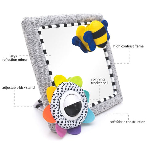 Juguete Sassy espejo de piso interactivo suave abeja azul - Kinder Guatemala - Juguetes