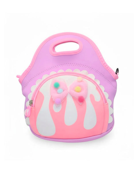 Lonchera Wolfy con moña al frente color lila