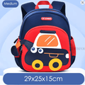 Mochila Wolfy con diseño excavadora para niño color azul - Kinder Guatemala - Mochilas
