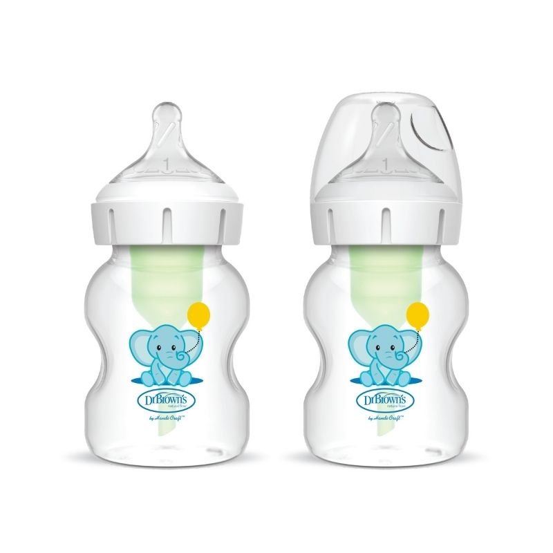 Pacha Options PLUS 5oz Cuello Ancho Diseño de Elefante, 2 - pack - Kinder Guatemala - 