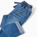 Pantalón Zippy de lona celeste con cintas - Kinder Guatemala -