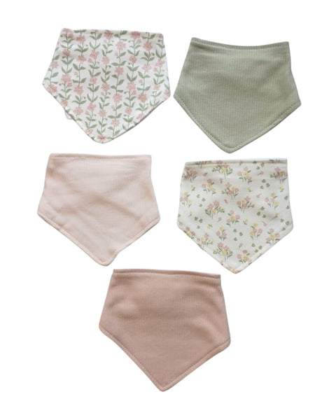 Paquete de 5 baberos Kyle & Deena estilo bandana diseño floral multicolor para niña. MULTICOLOR - Kinder Guatemala -