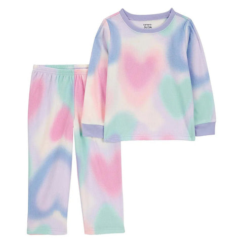 Pijama 2 piezas Carters pantalon y blusa manga larga diseño de Heart Space Dye para niña - Kinder Guatemala - Para dormir