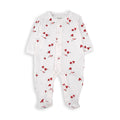 Pijama Baby Bol con pies y broches diseño de corazones de algodón color blanco para niña - Kinder Guatemala - Pijama con pies