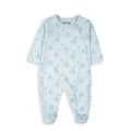 Pijama Baby Bol con pies y broches estampado color celeste, de algodón para niño - Kinder Guatemala - Pijama con pies