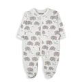Pijama Baby Bol con pies y broches estampado de elefantes color gris, de algodón para niño - Kinder Guatemala - Pijama con pies