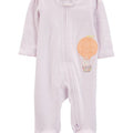 Pijama Carters Baby con pies rayada diseño Globo Aerostático Conejito para niña - Kinder Guatemala - 