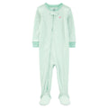 Pijama Carters con pies y zipper diseño de corazon rayada verde de algodón para niña - Kinder Guatemala - Pijama con pies