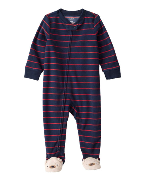 Pijama Carters con pies y zipper diseño de rayas color azul para niño - Kinder Guatemala - Conjuntos multipiezas