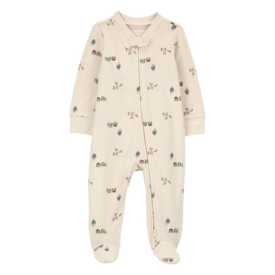 Pijama Carters con pies y zipper doble al frente diseño de camión color kaki para niño - Kinder Guatemala - 