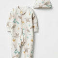 Pijama Carters con pies y zipper doble via, diseño de aves y gorro para niña - Kinder Guatemala - pijama básica