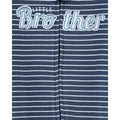 Pijama Carters con pies y zipper doble via diseño little brother rayada color azul para niño - Kinder Guatemala - pijama básica