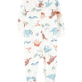 Pijama Carters con pies y zipper doble via estampado de dinosaurios multicolor para niño - Kinder Guatemala - pijama básica