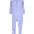 Pijama Carters con pies y zipper estampado de animales marinos color morado para niña - Kinder Guatemala - pijama básica