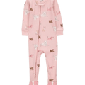 Pijama Carters con pies y zipper estampado de perros color rosado para niña - Kinder Guatemala - pijama básica