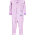 Pijama Carters con pies y zipper rayada diseño de ballena color morado de algodón para niña - Kinder Guatemala - Pijama con pies