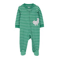 Pijama Carters con pies, zipper de dos vias con estampado rayado y diseño de morsa verde para niño - Kinder Guatemala - Pijama con pies.