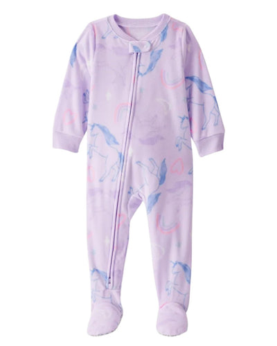 Pijama Carters con zipper y pies estampada color lila para niña - Kinder Guatemala - Pijamas