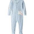 Pijama Carters con zipper y pies estampado color celeste para niña - Kinder Guatemala - Pijamas