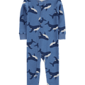 Pijama Carters sin pies y zipper diseño de ballenas azul de algodón para niño - Kinder Guatemala - Para dormir