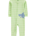 Pijama Carters sin pies y zipper diseño de tiburon verde de algodón para niño - Kinder Guatemala - Para dormir