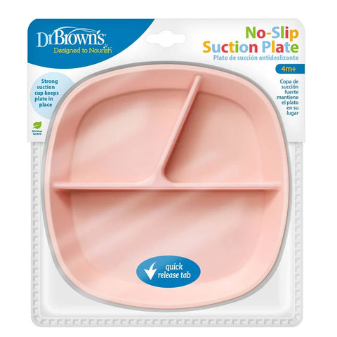 Plato con Ventosa Dr. Brown's Dividido Rosado - Kinder Guatemala -