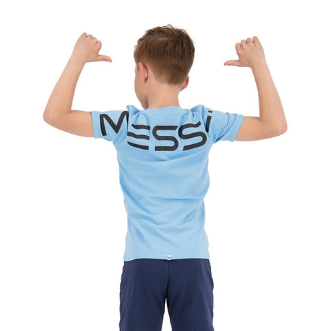 Playera deportiva Messi Manga corta loggo tee Messi color celeste unisex - Kinder Guatemala - Playera deportiva