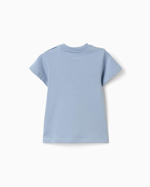 Playera Zippy celeste con estampado de oruga - Kinder Guatemala -