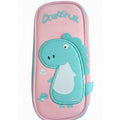 Portalápices Wolfy con diseño de dinosaurio color rosado - Kinder Guatemala - Portalápices