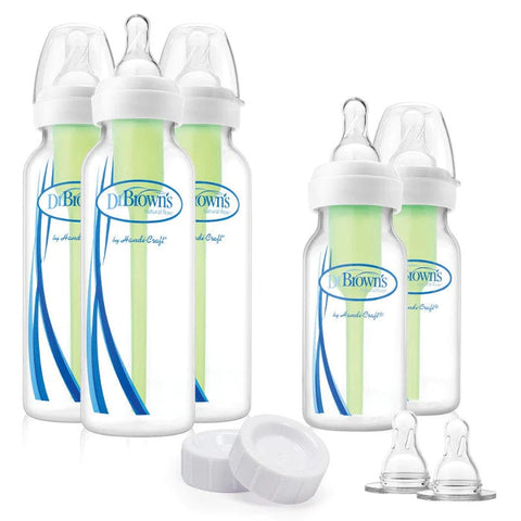 Set de Recién Nacido Options Dr. Browns pachas cuello delgado (3x8oz y 2x4oz)
