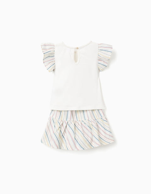SET TSHIRT STRIPES, BLANCO, 12/18M - Kinder Guatemala -