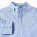 SHIRT LS OXFORD, AZUL CLARO, 9/12M - Kinder Guatemala -