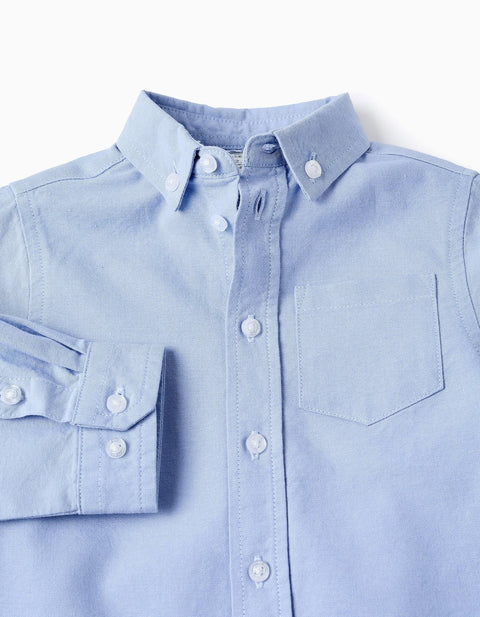 SHIRT LS OXFORD, AZUL CLARO, 9/12M - Kinder Guatemala -