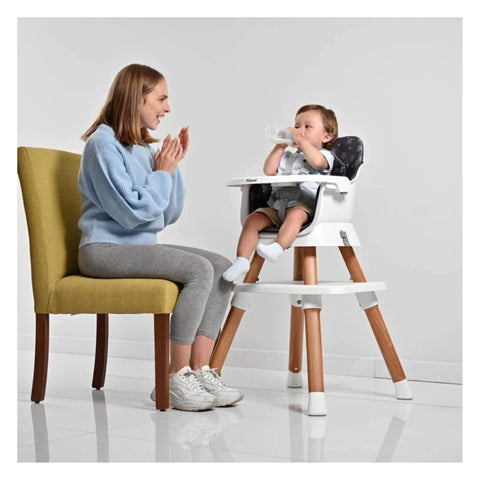 Silla alta para comer Prinsel 5 en 1, con diseño de estrellas color gris - Kinder Guatemala - 