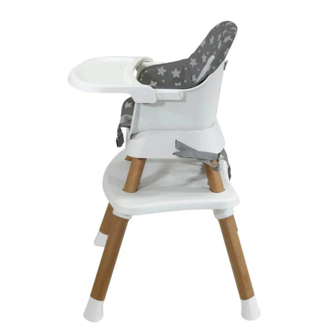 Silla alta para comer Prinsel 5 en 1, con diseño de estrellas color gris - Kinder Guatemala - 