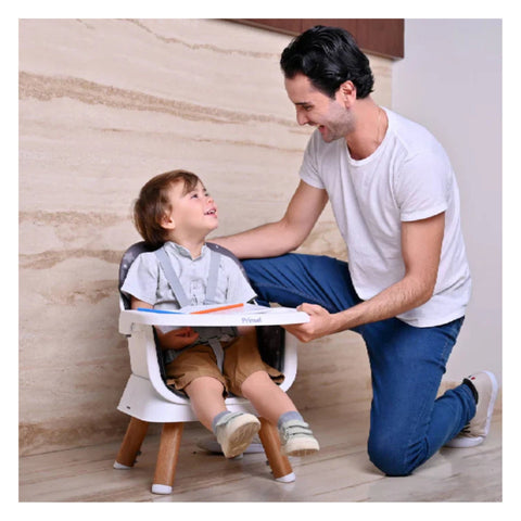 Silla alta para comer Prinsel 5 en 1, con diseño de estrellas color gris - Kinder Guatemala - 