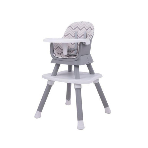 Silla alta para comer Prinsel 5 en 1, con diseño de líneas color gris - Kinder Guatemala - Muebles de bebé