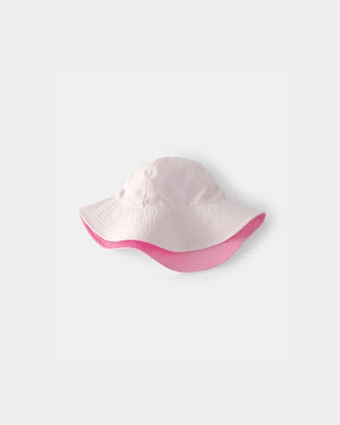 Sombrero de playa Carters reversible color rosa para niña - Kinder Guatemala - Sombrero